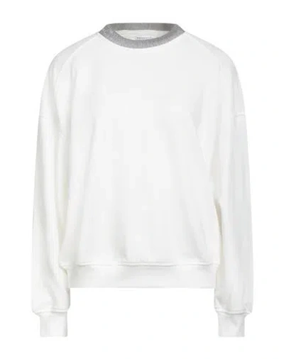 Brunello Cucinelli Woman Sweatshirt White Size Xl Cotton, Elastane, Brass