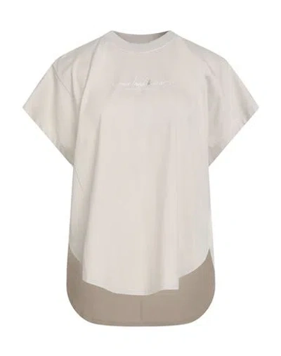 Brunello Cucinelli Woman T-shirt Beige Size L Cotton, Brass In White