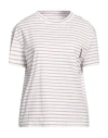 Brunello Cucinelli Woman T-shirt Beige Size Xl Cotton, Brass In Beige