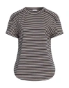 Brunello Cucinelli Blue Striped Jersey T-shirt In Beige
