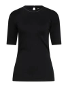 Brunello Cucinelli Woman T-shirt Black Size M Cotton, Elastane, Brass