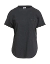 Brunello Cucinelli Woman T-shirt Charcoal Size 3xl Cotton, Ecobrass In Gray