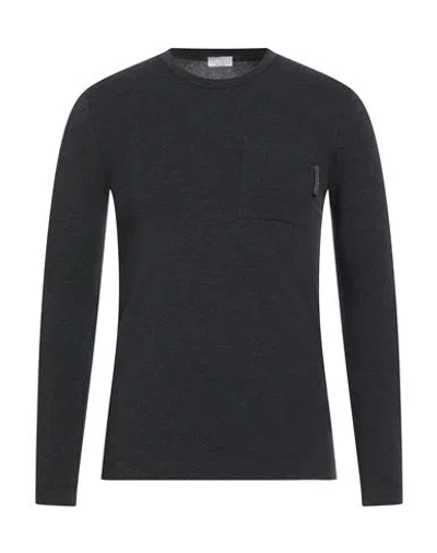 Brunello Cucinelli Woman T-shirt Charcoal Size Xxl Cotton, Elastane, Ecobrass In Gray