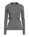 Brunello Cucinelli Woman T-shirt Grey Size L Cotton, Elastane In Gray