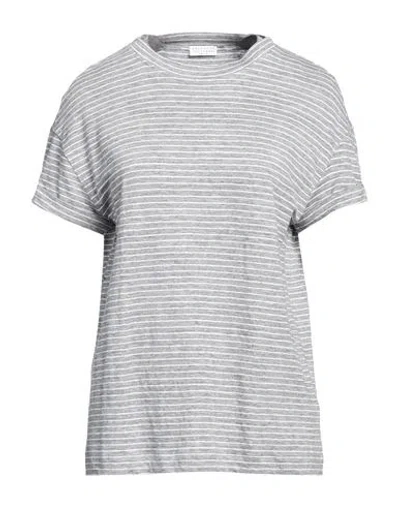 Brunello Cucinelli Woman T-shirt Grey Size M Linen, Elastane