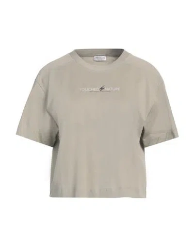 Brunello Cucinelli Woman T-shirt Khaki Size Xl Cotton, Brass, Ecobrass In Beige