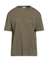 Brunello Cucinelli Woman T-shirt Military Green Size L Cotton, Brass In Green