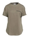 Brunello Cucinelli Woman T-shirt Military Green Size Xl Cotton, Ecobrass