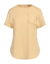 Brunello Cucinelli Woman T-shirt Mustard Size 3xl Cotton, Silk, Elastane, Brass In Yellow