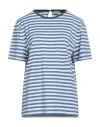 Brunello Cucinelli Woman T-shirt Slate Blue Size 3xl Cotton, Elastane, Ecobrass In Blue