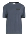 Brunello Cucinelli Woman T-shirt Slate Blue Size M Cotton, Acetate, Silk