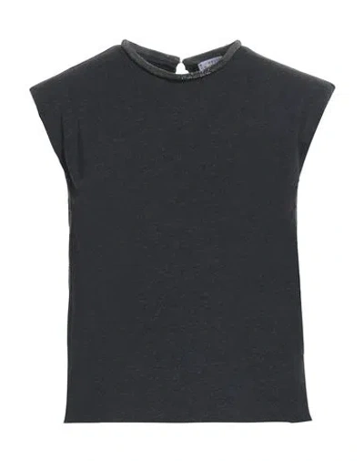 Brunello Cucinelli Women's Embellished Short Sleeve Top In Grey