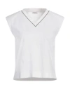 Brunello Cucinelli Ribbed Jersey Top In White