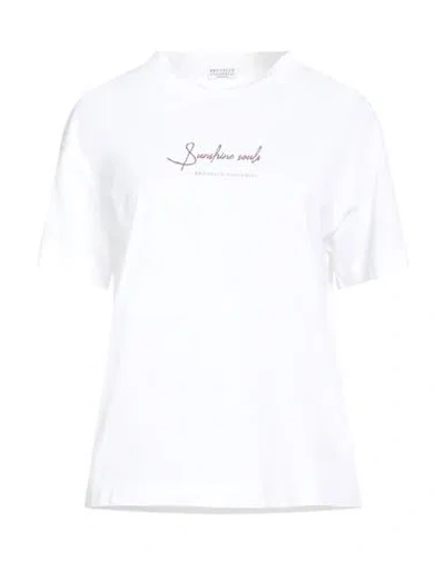 Brunello Cucinelli Woman T-shirt White Size Xl Cotton
