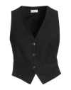 Brunello Cucinelli Woman Tailored Vest Black Size 12 Viscose, Linen, Brass
