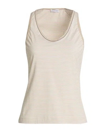Brunello Cucinelli Woman Tank Top Beige Size Xs Cotton In Neutral