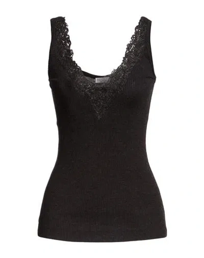 Brunello Cucinelli Woman Tank Top Black Size Xs Wool