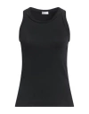 Brunello Cucinelli Ribbed Top Tops Black In Black