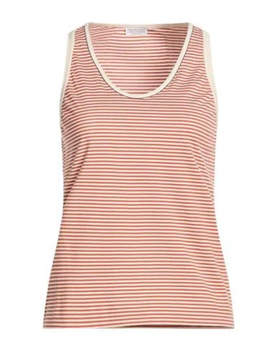 Brunello Cucinelli Woman Tank Top Brick Size Xs Cotton In Red