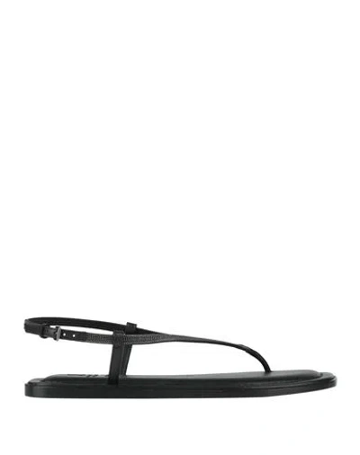 Brunello Cucinelli Woman Thong Sandal Black Size 8 Leather