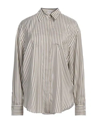 Brunello Cucinelli Woman Shirt Beige Size Xxl Silk, Brass