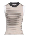Brunello Cucinelli Woman Top Beige Size M Cotton, Elastane In Beige