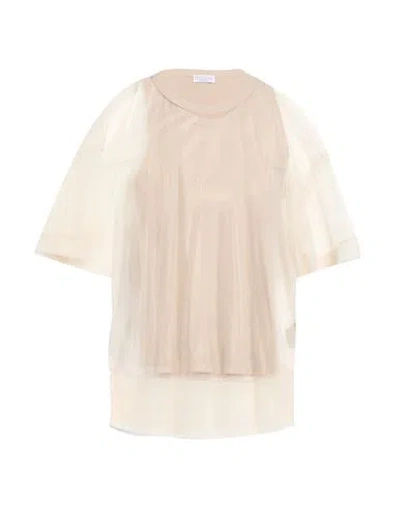 Brunello Cucinelli Woman Top Beige Size Xl Polyamide, Cotton, Elastane In Pink