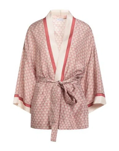 Brunello Cucinelli Woman Top Beige Size Xl Silk, Brass