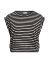 Brunello Cucinelli Woman Top Black Size M Cotton, Brass, Ecobrass In Black