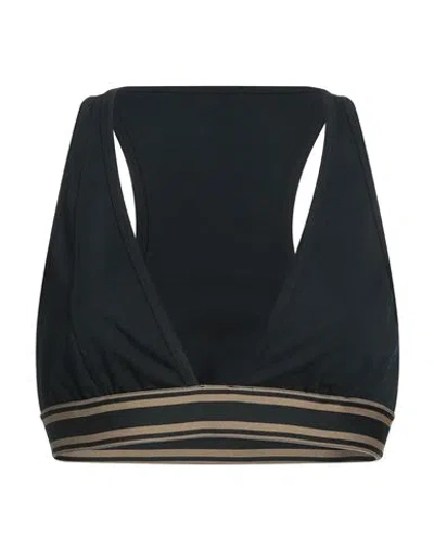 Brunello Cucinelli Woman Top Black Size Xxl Cotton, Elastane