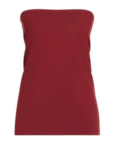 Brunello Cucinelli Woman Top Brick Size Xl Cotton, Elastane In Red
