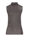 Brunello Cucinelli Woman Top Chocolate Brown Size Xl Cotton, Viscose, Elastane, Brass