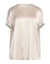 Brunello Cucinelli Woman Top Cream Size S Silk, Elastane, Brass In White