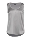 Brunello Cucinelli Woman Top Grey Size L Silk, Elastane