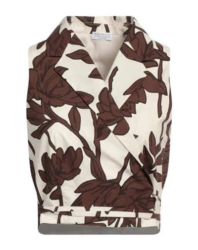 Brunello Cucinelli Woman Top Ivory Size M Cotton In White