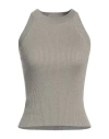 Brunello Cucinelli Woman Top Khaki Size L Cashmere, Silk, Polyamide, Metallic Polyester In Beige