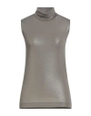 Brunello Cucinelli Woman Top Khaki Size Xl Cotton, Viscose, Elastane, Brass In Brown