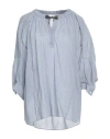 Brunello Cucinelli Woman Top Light Blue Size M Cotton, Silk, Brass In Blue