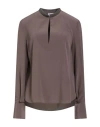 Brunello Cucinelli Woman Top Light Brown Size M Silk, Cotton, Elastane, Brass In Brown