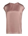 Brunello Cucinelli Stretch-silk T-shirt In Brown
