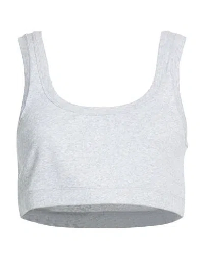 Brunello Cucinelli Woman Top Light Grey Size Xxs Cotton, Elastane, Brass In Multi