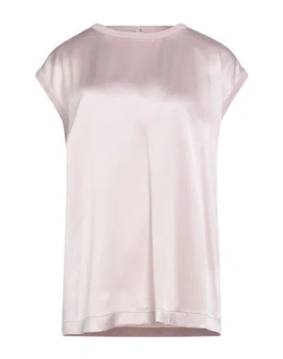 Brunello Cucinelli Woman Top Light Pink Size M Silk, Elastane, Brass
