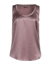 Brunello Cucinelli Woman Top Mauve Size S Silk, Elastane In Brown