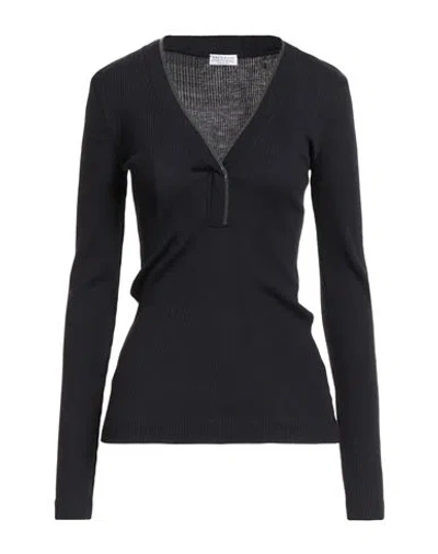 Brunello Cucinelli Woman Top Midnight Blue Size Xxl Wool, Ecobrass
