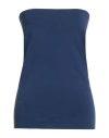 Brunello Cucinelli Woman Top Navy Size Xl Cotton, Elastane In Blue