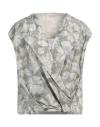 Brunello Cucinelli Woman Top Sage Green Size M Silk, Brass In Sage Green