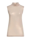 Brunello Cucinelli Woman Top Sand Size M Cotton, Viscose, Elastane, Brass In Neutral