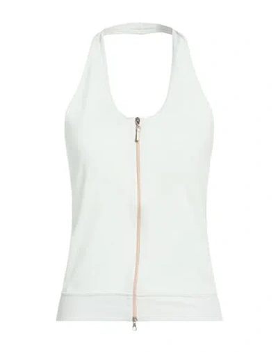 Brunello Cucinelli Woman Top Sky Blue Size Xl Cotton, Polyamide In White