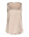 Brunello Cucinelli Woman Top Taupe Size M Silk, Elastane, Brass