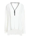 Brunello Cucinelli Woman Top White Size M Silk, Brass In White